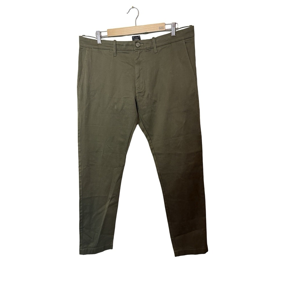 J.Crew 484‎ Slim Chino Pants Stretch Green Work Preppy Commute Men's 35x32
